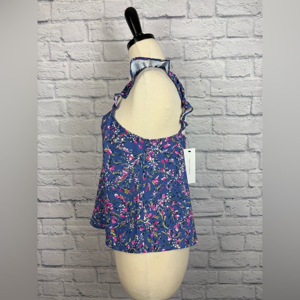 French Connection Purple Floral Ruffle-Strap Cami Top - Picture 5 of 8